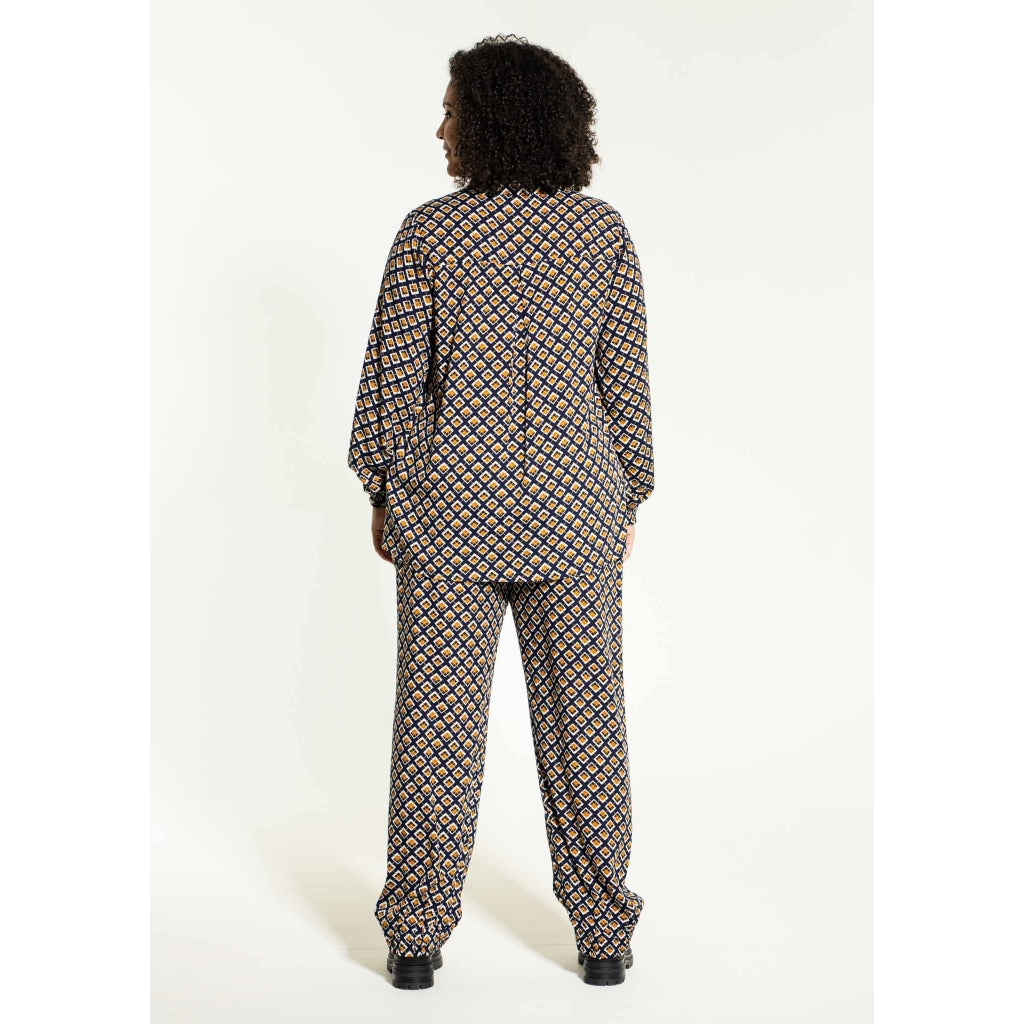 Studio Christine Trousers Trousers Blue with orange squares