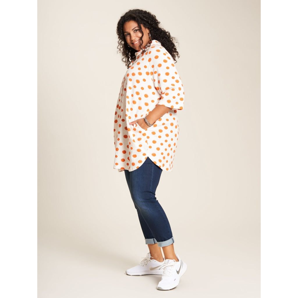 Studio Elsebet Shirt Shirt White with Orange Dots