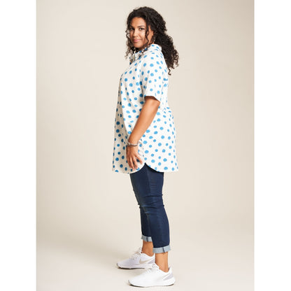 Studio Elsebet Shirt Shirt White with Turquoise Dots