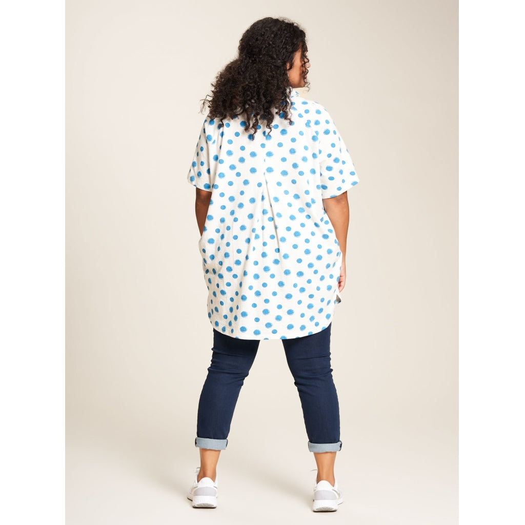 Studio Elsebet Shirt Shirt White with Turquoise Dots