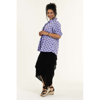 Studio Emelie Shirt Shirt Purple with black big dots