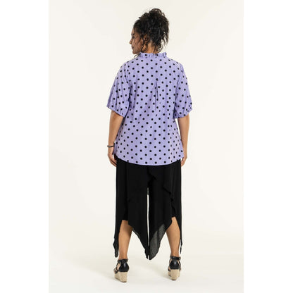 Studio Emelie Shirt Shirt Purple with black big dots