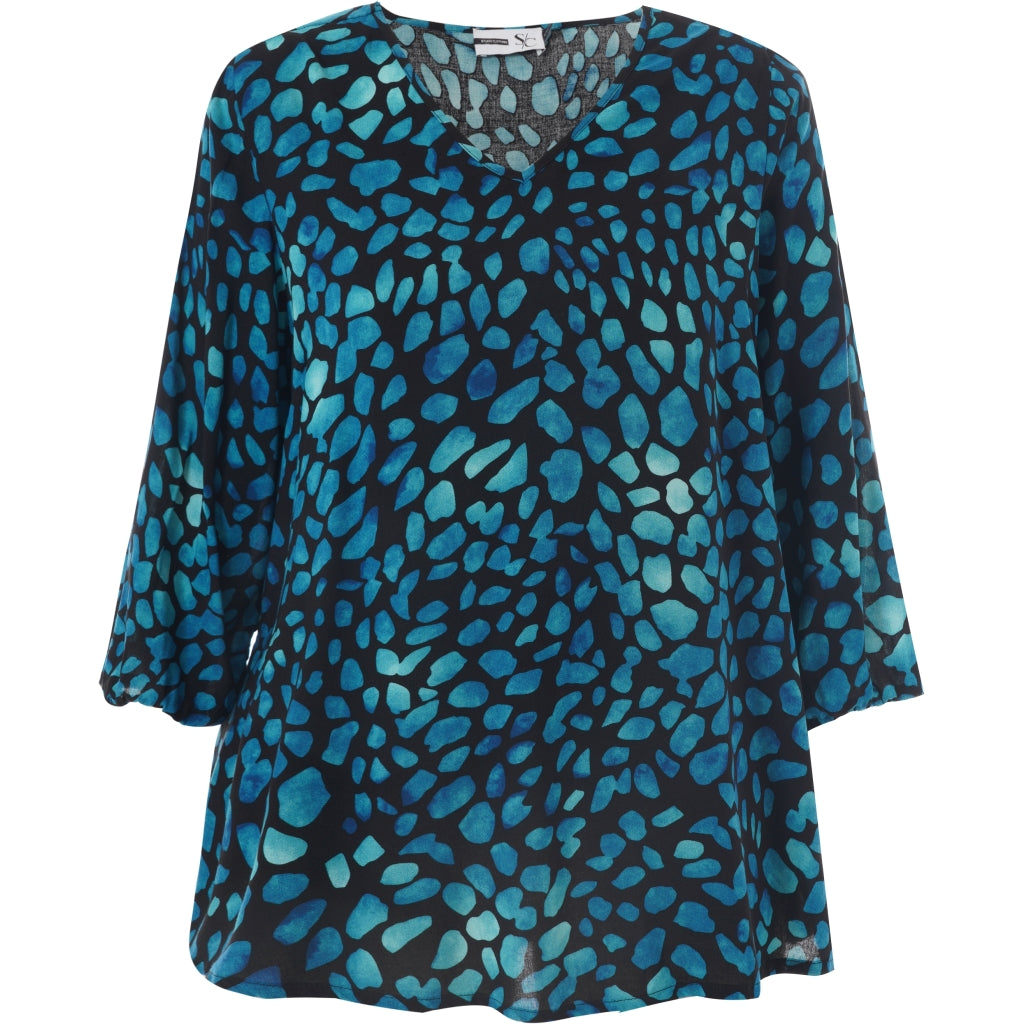 Studio Emmy Blouse Blouse Black with blue dots