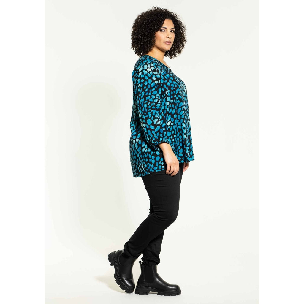 Studio Emmy Blouse Blouse Black with blue dots