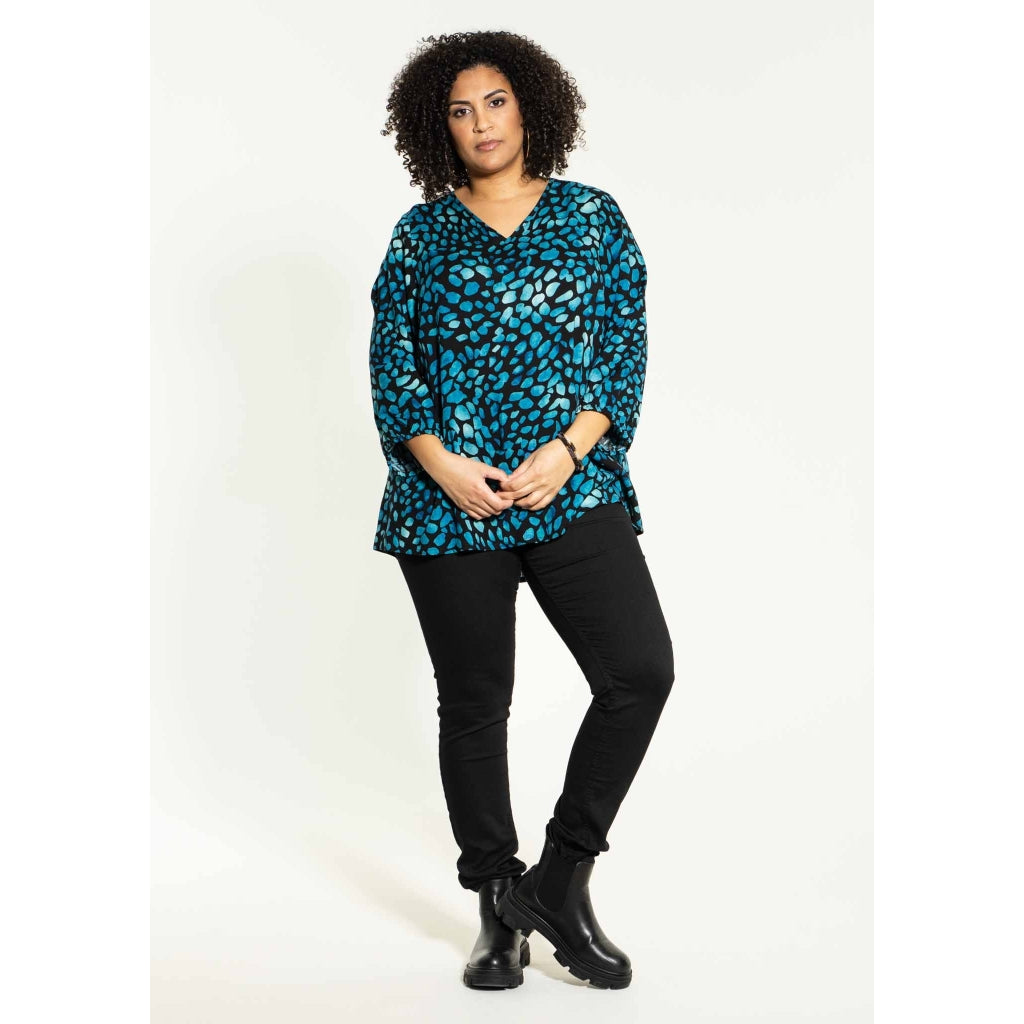 Studio Emmy Blouse Blouse Black with blue dots