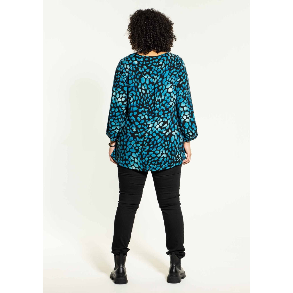 Studio Emmy Blouse Blouse Black with blue dots