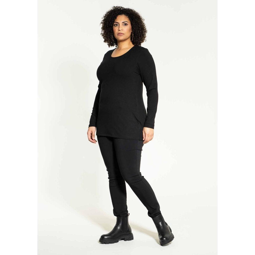 Studio Flo rib blouse Blouse Black