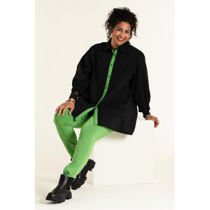 Studio Grid Shirt Shirt Black with Green