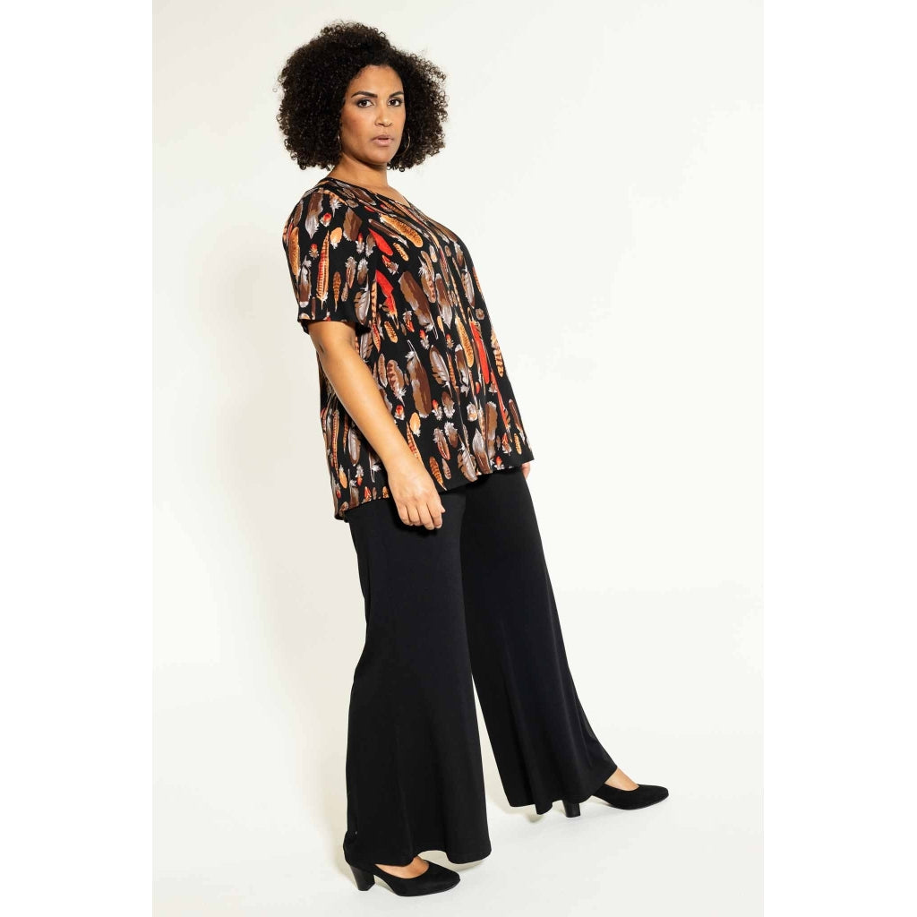 Studio Hanna Blouse Blouse Black brown feathers