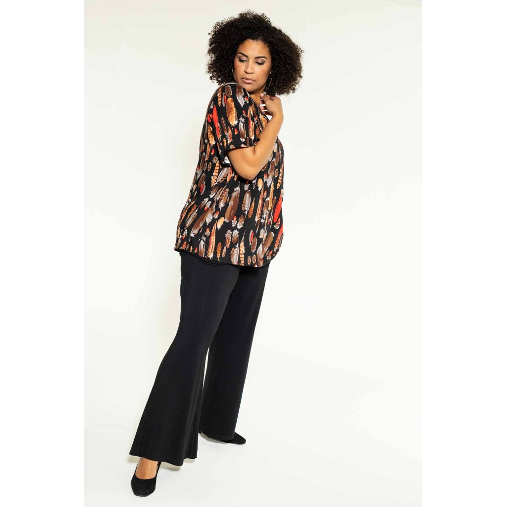 Studio Hanna Blouse Blouse Black brown feathers