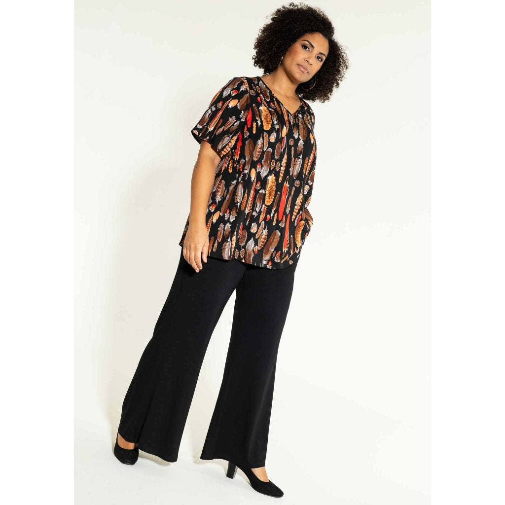 Studio Hanna Blouse Blouse Black brown feathers