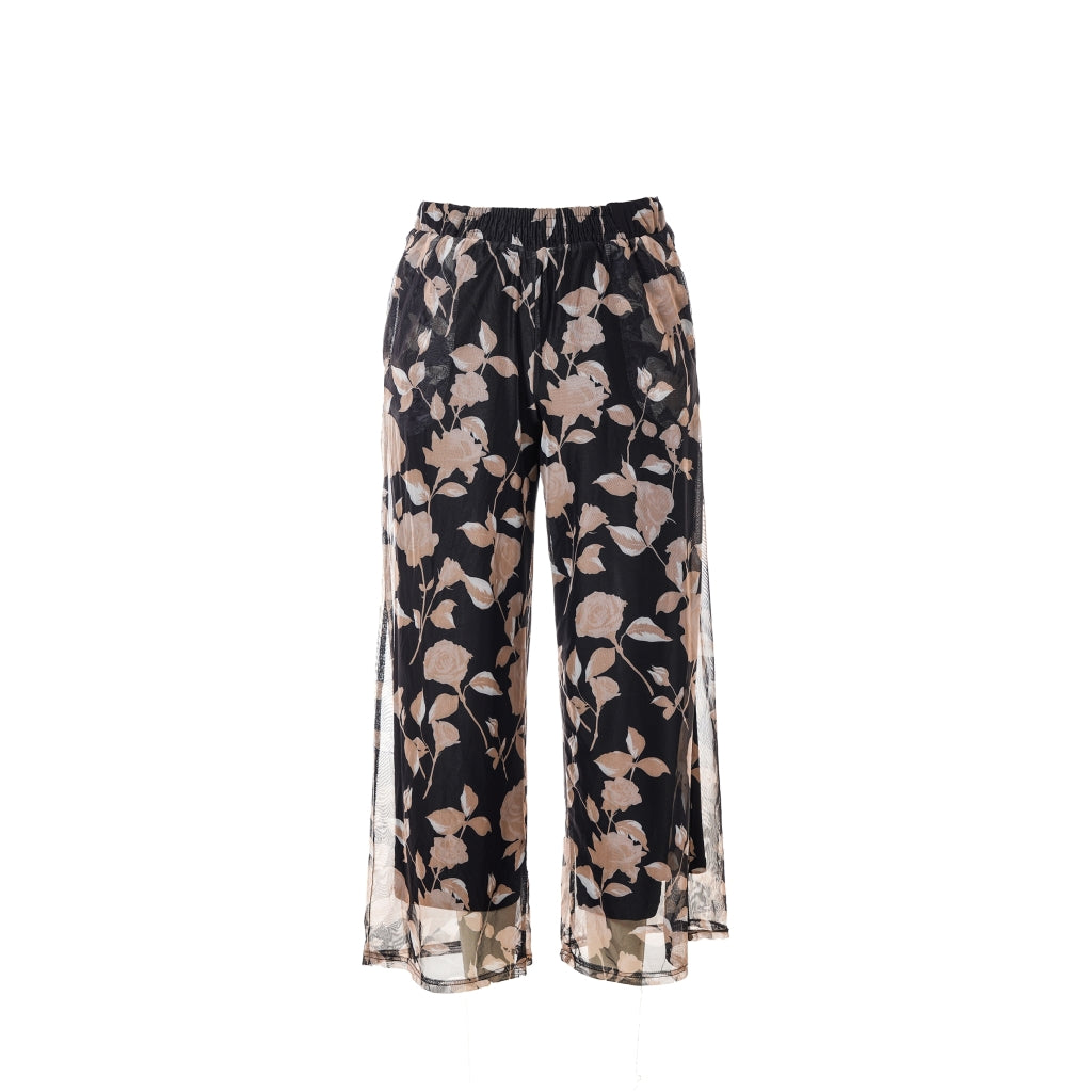 Studio Jakobine Trousers Trousers Black with sand flowers