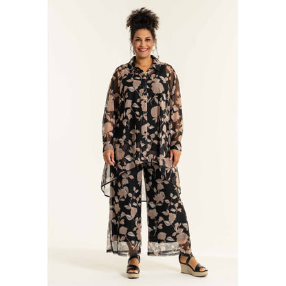 Studio Jakobine Trousers Trousers Black with sand flowers