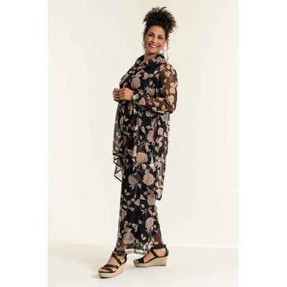 Studio Jakobine Trousers Trousers Black with sand flowers