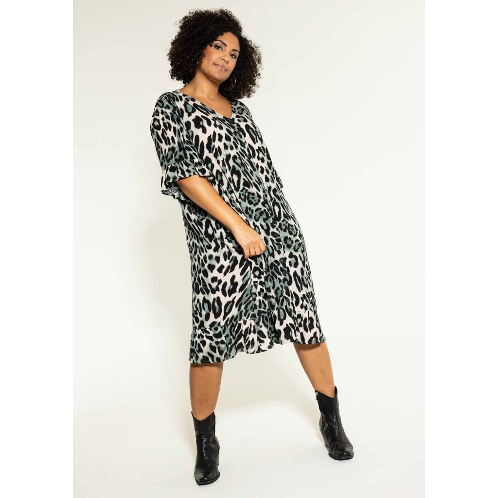 Studio Jette Dress Dress Green leo print