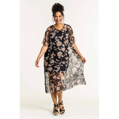 Studio Karin Dress Dress Black with sand flowers