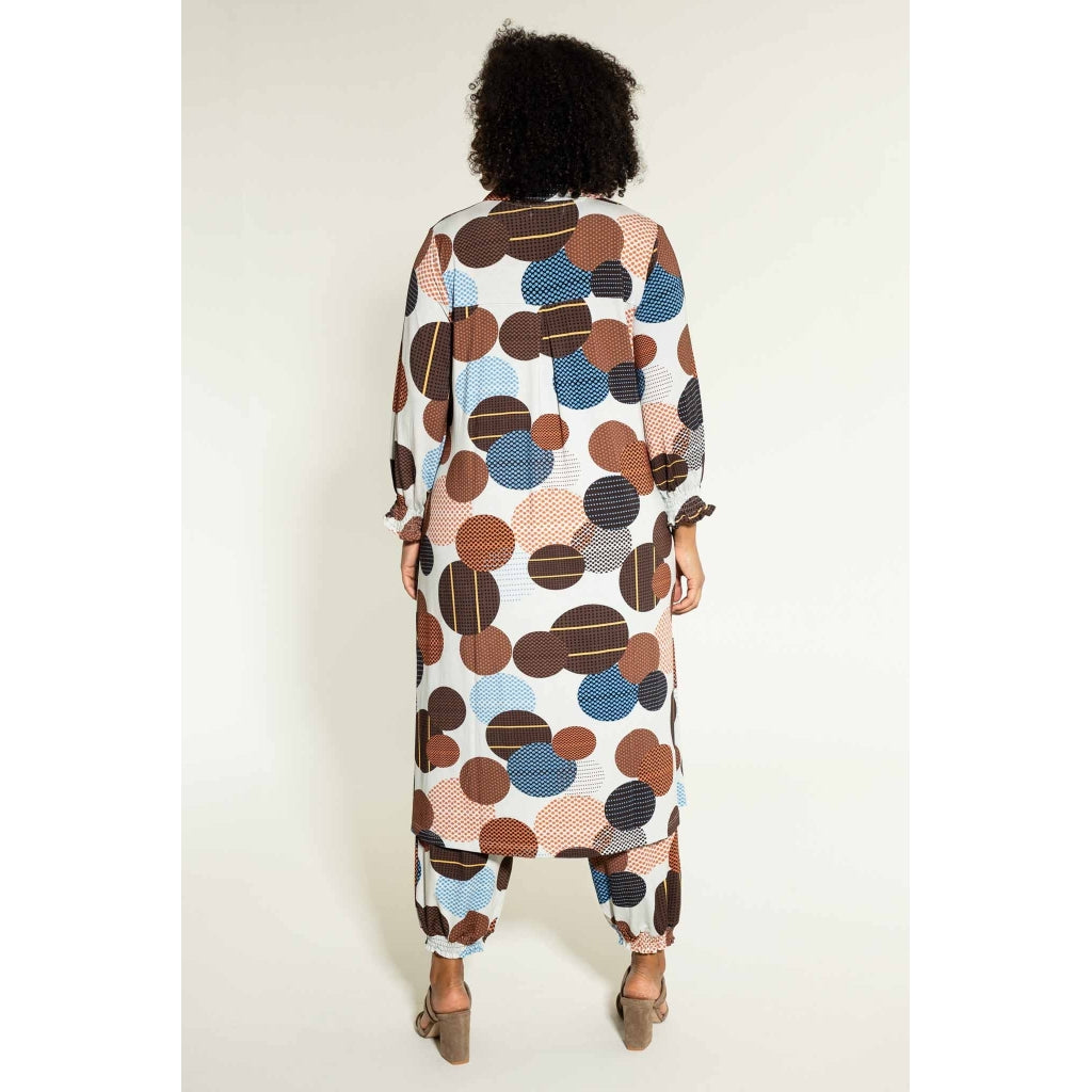 Studio Nelli Shirt Dress Shirt Dress Off-White with brown circles