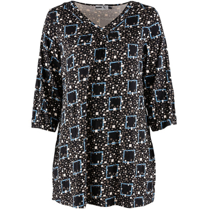 Studio Ragna Tunic Tunic Black with iceblue squares