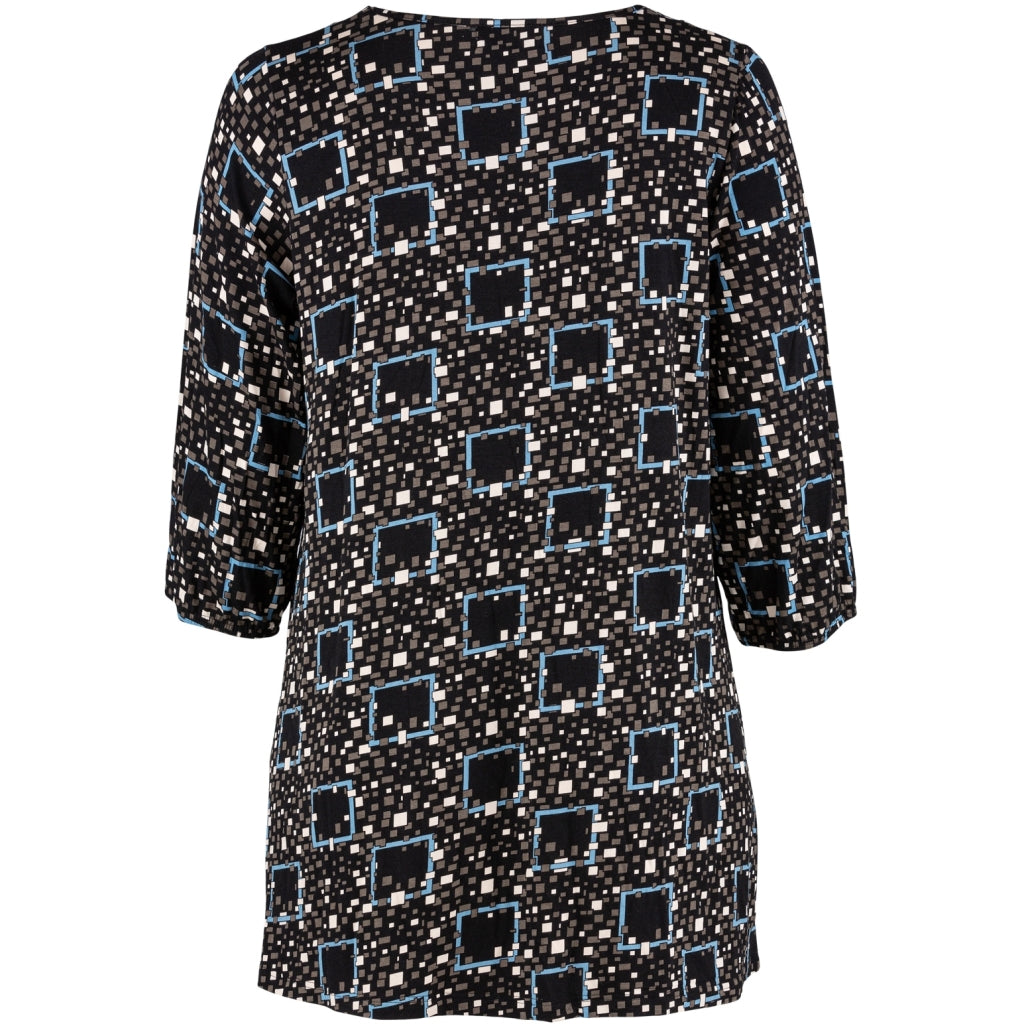 Studio Ragna Tunic Tunic Black with iceblue squares