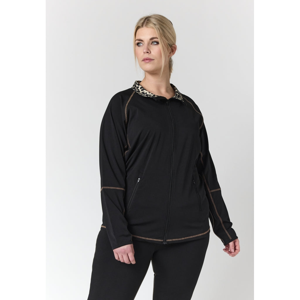 Studio SActive wear Jacket Jacket Black with leo print