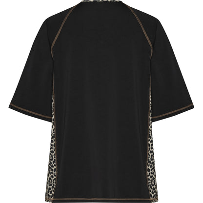 Studio SAktive wear T-shirt T-Shirt Black with leo print