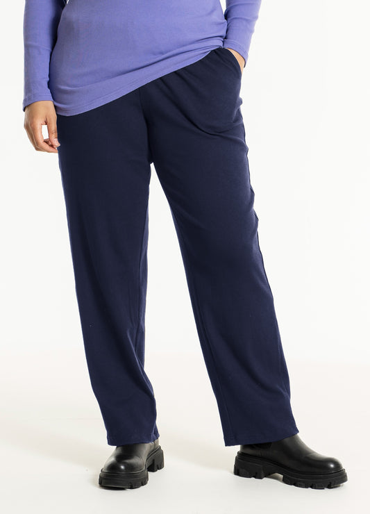 Studio SAlbine Rib staight leg trousers Trousers Navy