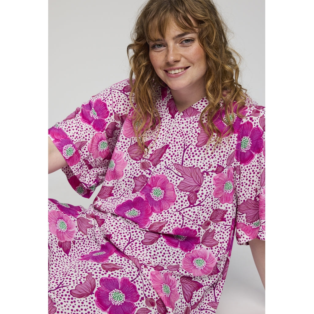 Studio SAlessia Tunic Tunic White with pink flowers