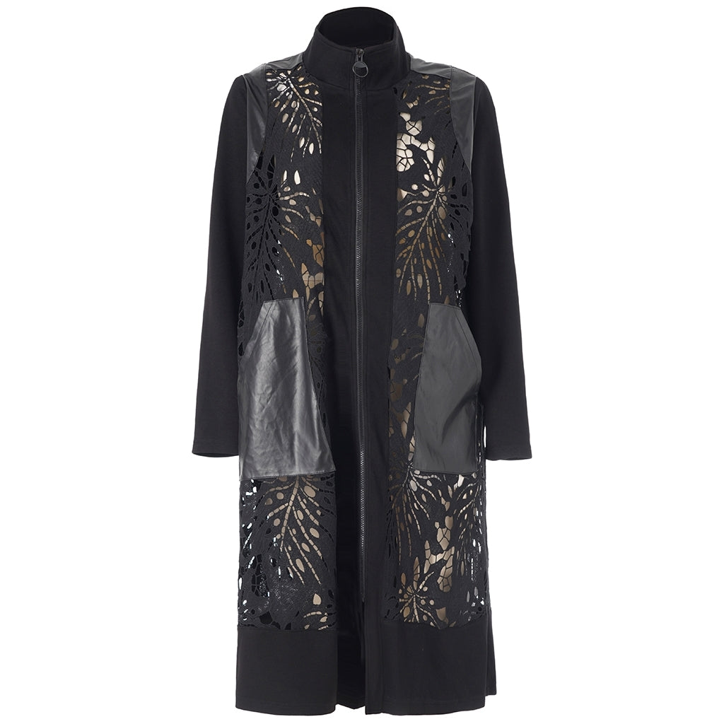 Studio SAmaris cardigan with lace Cardigan Black
