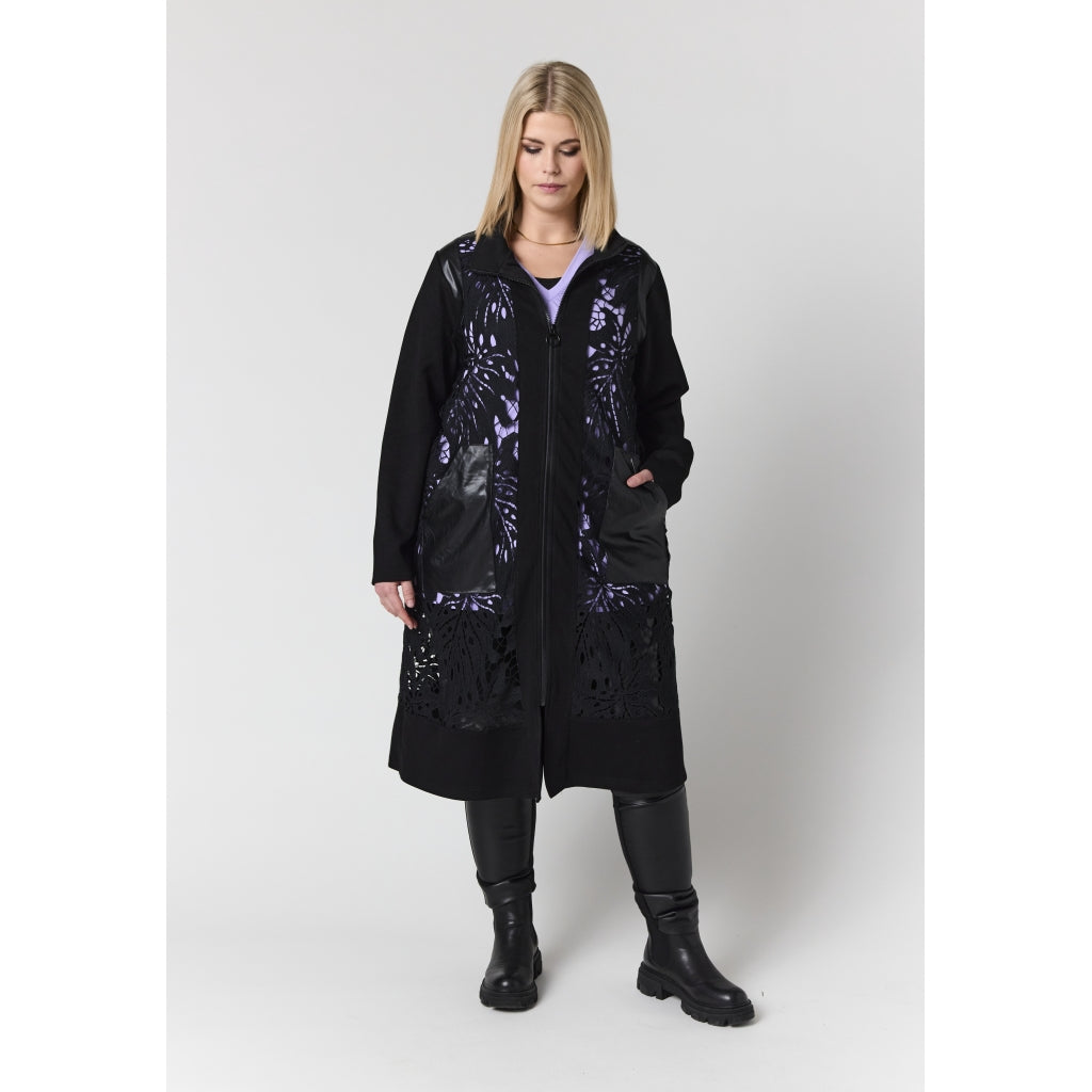 Studio SAmaris cardigan with lace Cardigan Black