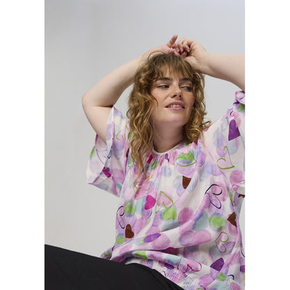 Studio SAmelie blouse Blouse White with pink/purple bobles