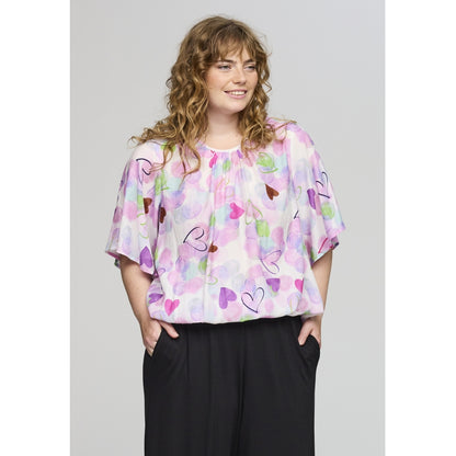 Studio SAmelie blouse Blouse White with pink/purple bobles