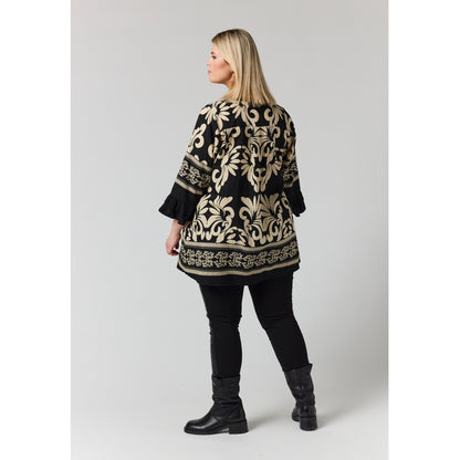 Studio SAnn Tunic Tunic Black with border print