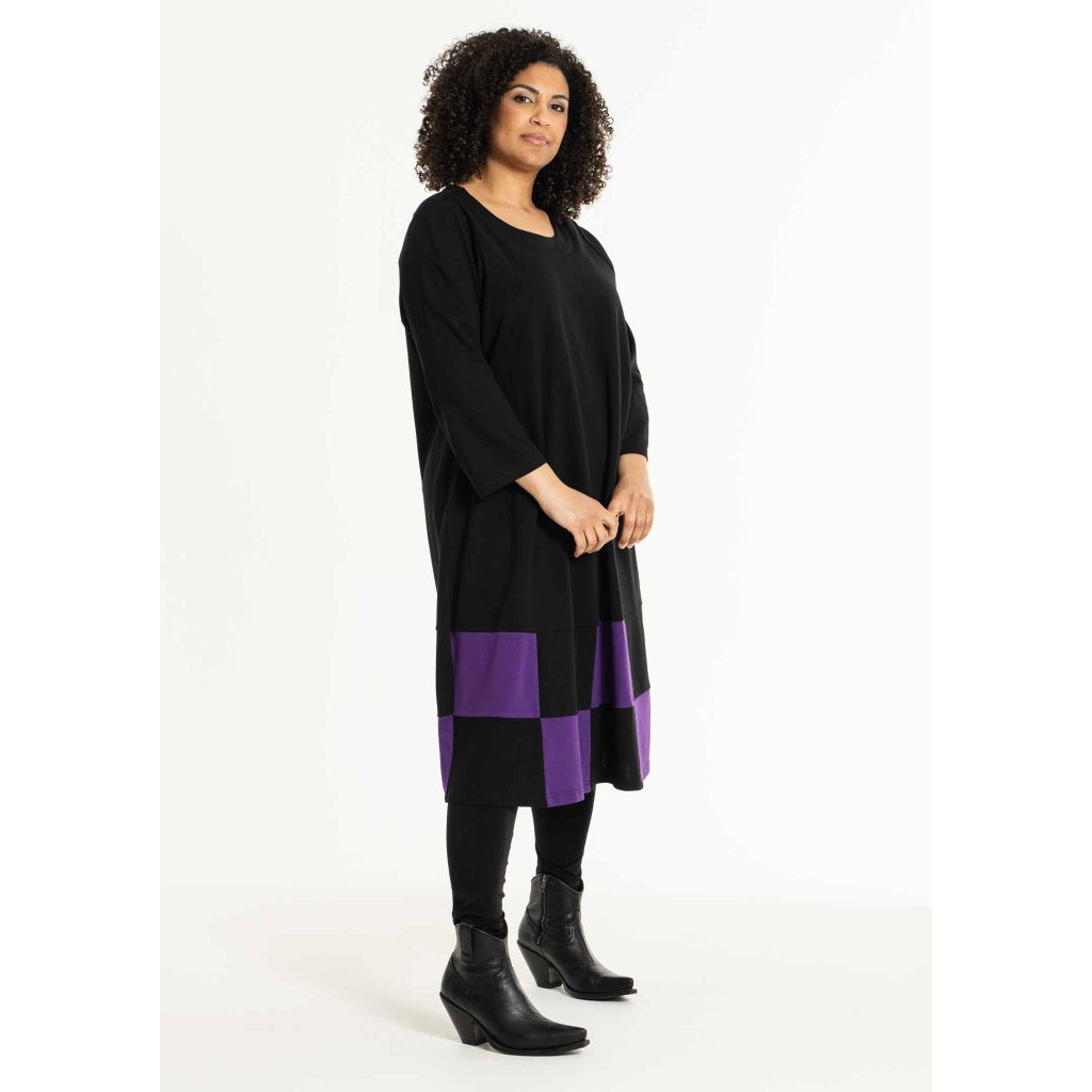 Studio SAnnemarie Dress with check mix Dress Black/Purple