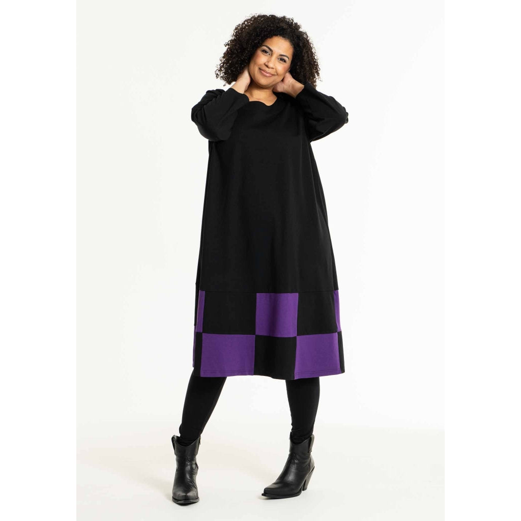 Studio SAnnemarie Dress with check mix Dress Black/Purple