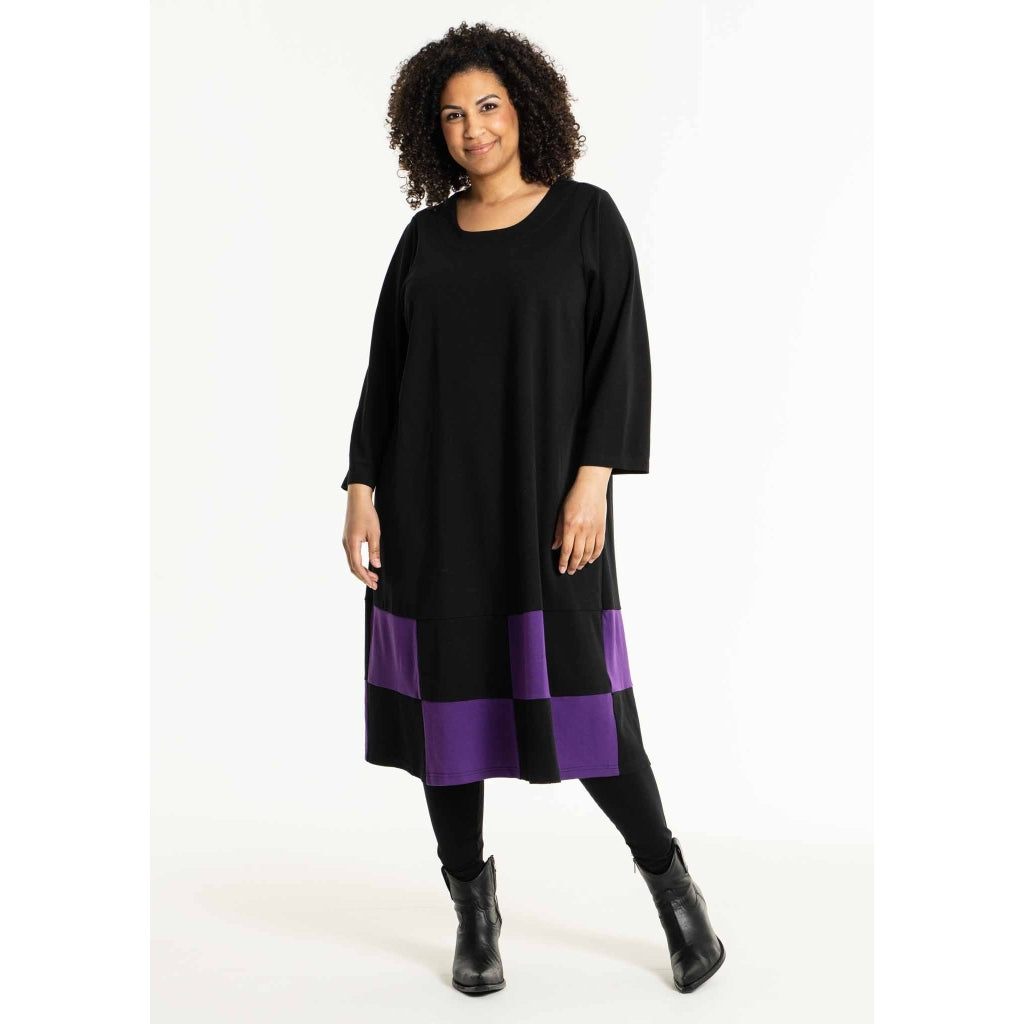 Studio SAnnemarie Dress with check mix Dress Black/Purple