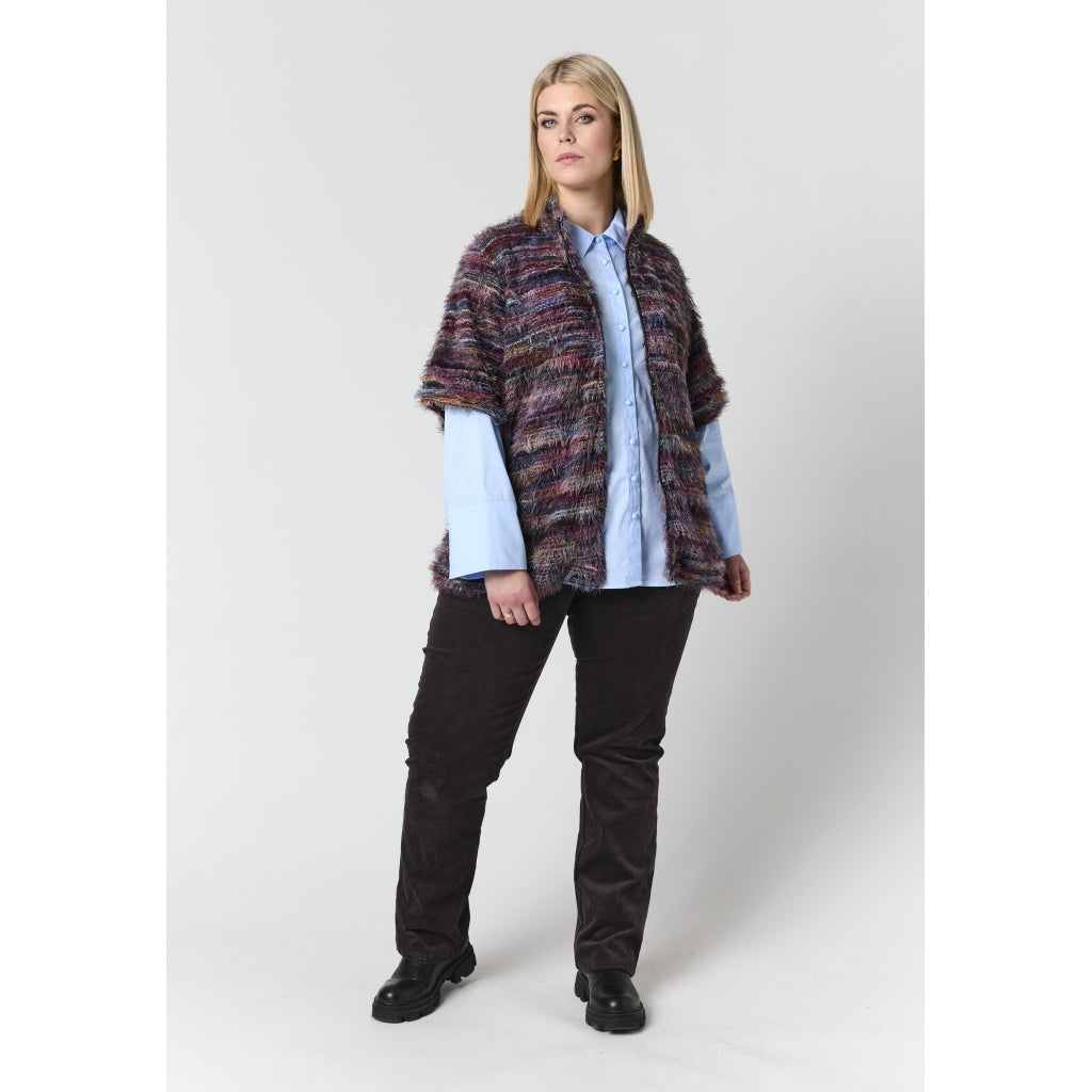 Studio SAnouk Vest with zipper Vest Multi colour stripes