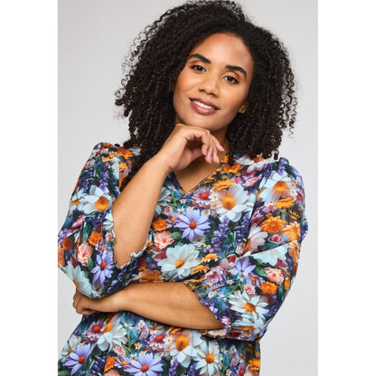 Studio SAslaug Blouse Blouse Purple orange flowers