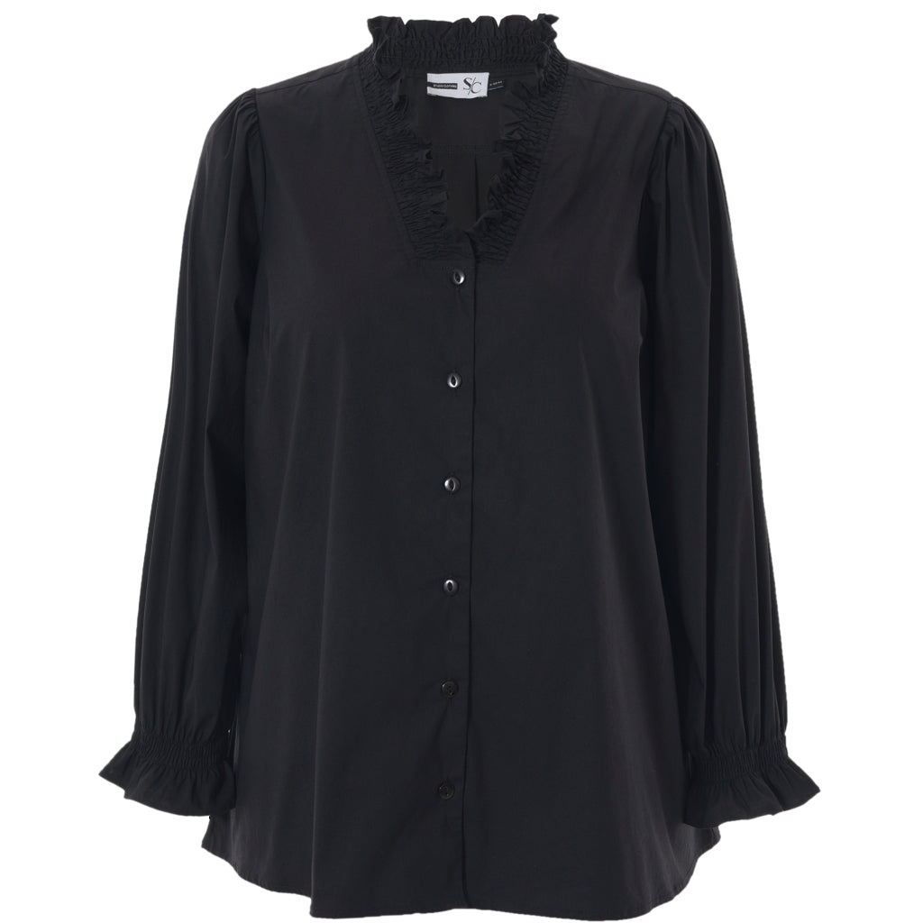 Studio SAtalie Shirt with smock neck Shirt Black