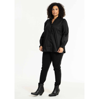 Studio SAtalie Shirt with smock neck Shirt Black