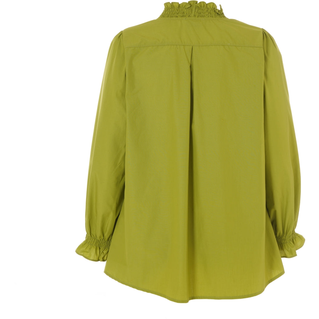 Studio SAtalie Shirt with smock neck Shirt Green