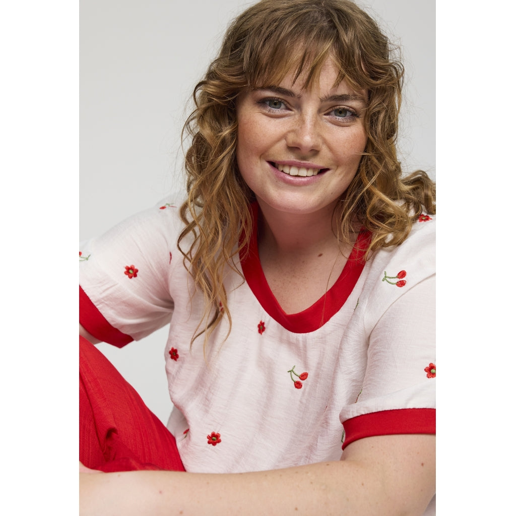 Studio SAva Blouse Blouse White with red berry