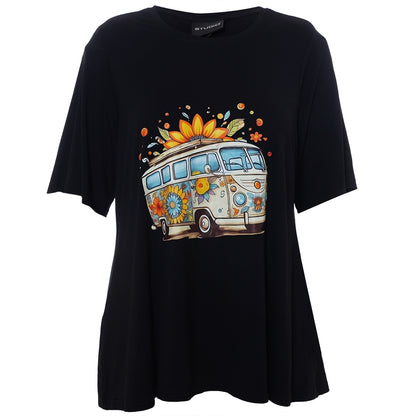 Studio SBella T-Shirt with print T-Shirt Black with bus