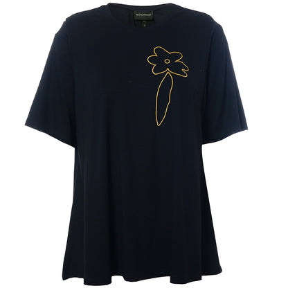 Studio SBella T-Shirt with print T-Shirt Black with yellow
