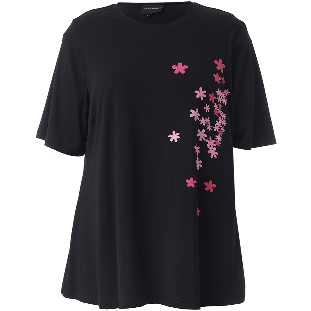 Studio SBella T-Shirt with print T-Shirt Black with Pink
