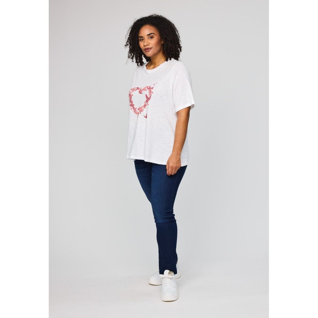 Studio SBella T-Shirt with print T-Shirt White with red butterflies