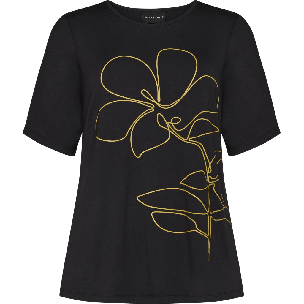 Studio SBella T-Shirt with print T-Shirt Black with Gold