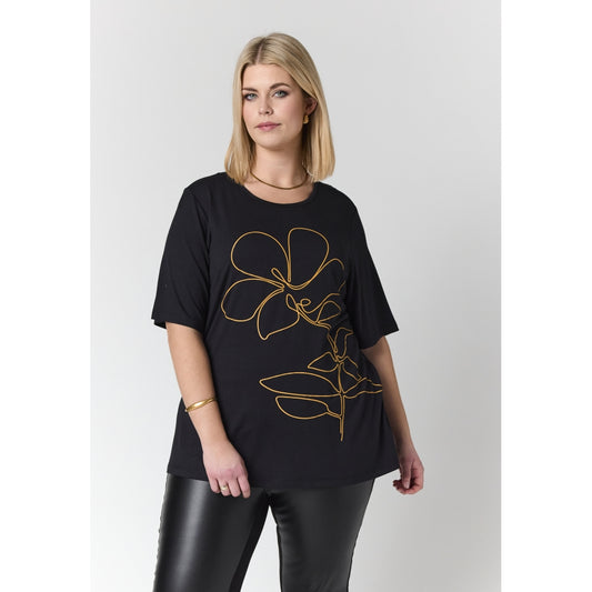 Studio SBella T-Shirt with print T-Shirt Black with Gold