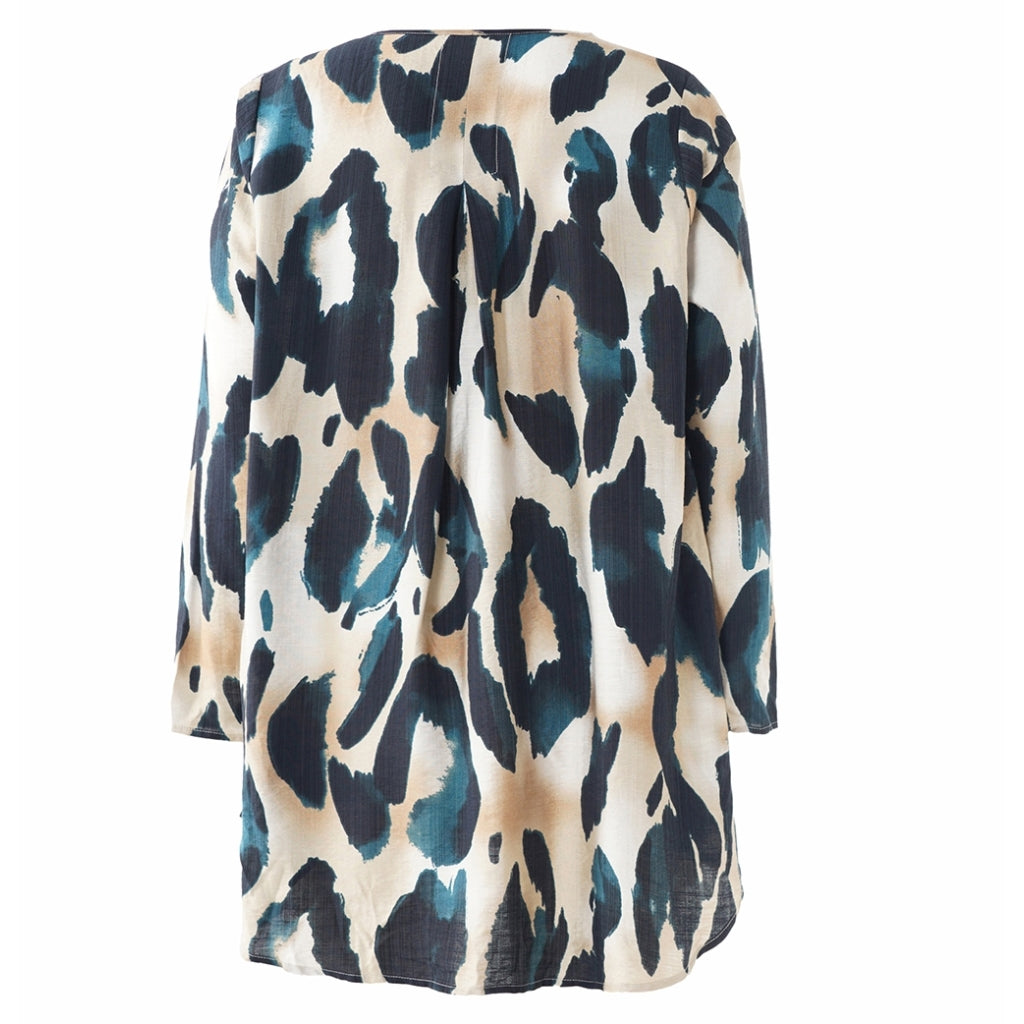 Studio SBerit Blouse Blouse Sand with black petrol clouds