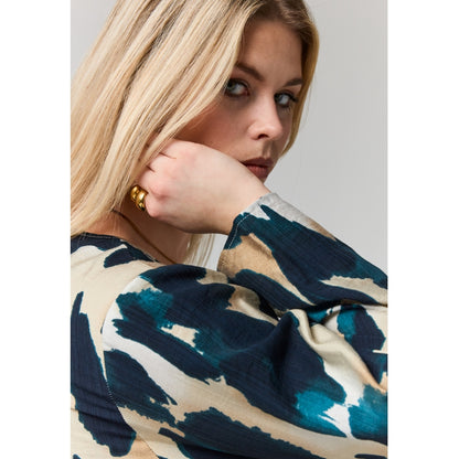Studio SBerit Blouse Blouse Sand with black petrol clouds