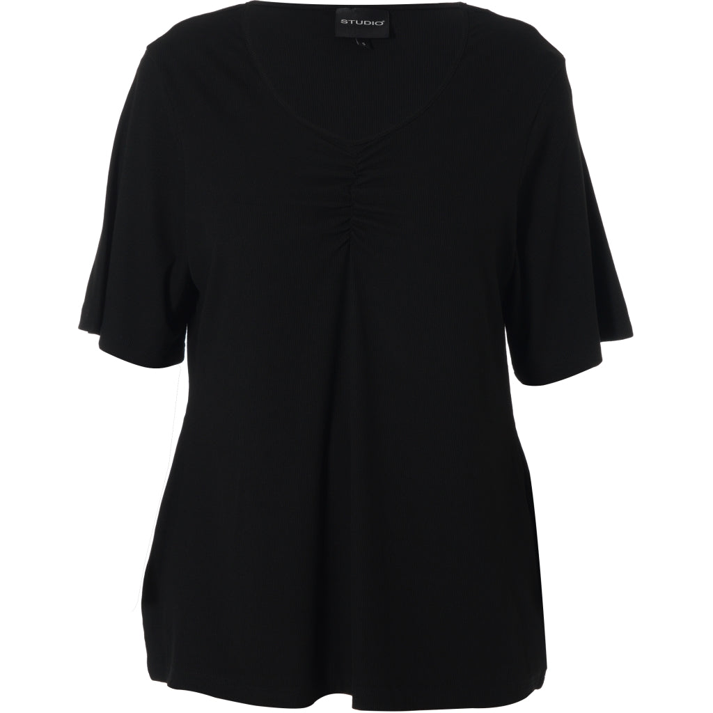 Studio SBetri rib T-Shirt T-Shirt Black